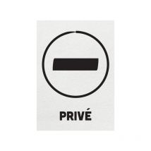 Sticker autocollant 'privé' format A5 fond blanc