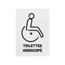 Sticker autocollant 'toilettes handicapé' format A5 fond blanc
