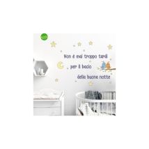 Crearreda - Sticker Bacio Buonanotte Adesivo Murale Frasi Famose Natura Geometrie Fantasie 31x31 Cm