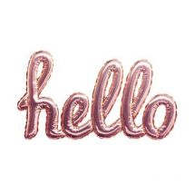 Sticker Ballon "Hello" 22x40cm Rose