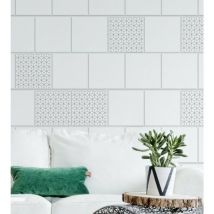 Sticker Carrelage 10x10cm - 9 Autocollants Géométriques en Formes Cubes et Lignes pour Crédence Adhésif Décor