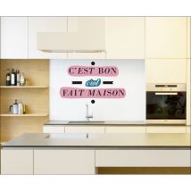 Sticker Citation Maison Chic 24x68cm - Autocollant Décoration Murale Intérieure