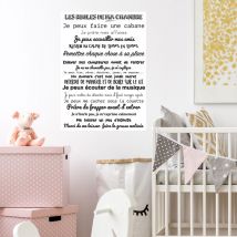 Plage - Sticker mural autocollant Décoration Murale Les Règles de Ma Chambre, 48 cm x 68 cm - Idée Cadeau Déco Chambre Enfant