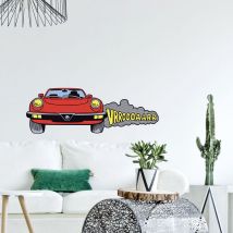 Sticker Autocollant Mustang Dérapage 24x68cm - Déco Chambre Enfant Porte Murale - Autocollant Voiture Sportive pour Enfants
