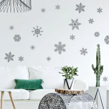 Sticker Autocollant Noël Étoile des Neiges 24x68cm - Déco Intérieure pour Noël: Autocollant Étoile des Neiges pour Décoration Intérieure 24x68cm.