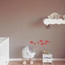 Lot de 2 Stickers Autocollants Décoratifs Trace de Rouge à Lèvre, 10.5cm x 17cm - Décoration Murale, Autocollants Mural, Autocollants Décoratifs.