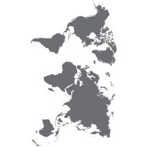 Sticker Mural Carte Du Monde Gris - Sanders & Sanders
