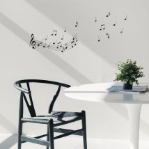 Sticker mural musique Farandole 68 cm x 24 cm - Décoration murale décorative Notes de musique
