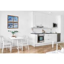 Sticker Fenêtre 3D Neige Montagne Chalet 60x75cm - Déco Trompe l'Oeil Vierge