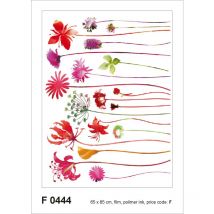 Sticker mural fleurs rouge, vert et violet Sanders&sanders