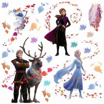 Sticker mural La Reine des neiges bleu, marron et violet Disney