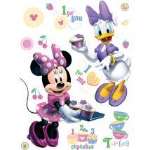 Disney - sticker mural Minnie Mouse & Daisy Duck rose et violet