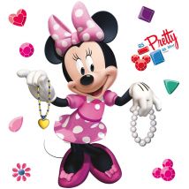 sticker mural Minnie Mouse rose - Disney