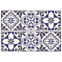 Sticker mural carreaux de ciment bleu Sanders&sanders