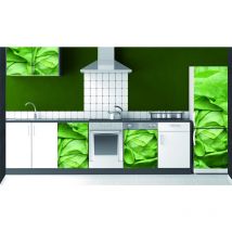 Sticker Mural Réfrigérateur Salade Laitue Fraîche Goutte d'Eau 59,5x180cm - Décoration Cuisine Maison