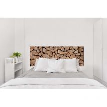 Sticker mural tête de lit réaliste, photo buche, 83x160cm, décoration murale originale
