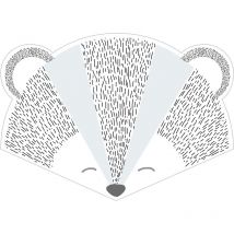 Estahome - sticker mural têtes d'animaux gris et bleu