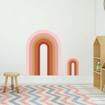 Plage - Sticker Autocollant Décoration Murale Design Moderne Esthétique Abstrait Multicolor 68x48cm - Autocollant Demi-Arches pour Murs et Sols