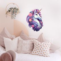 Sticker décoratif autocollant, licorne sticker tendance, multicouleurs autocollante, magique, 68 cm x 48 cm