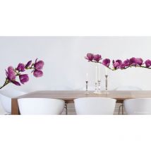 Sticker décoratif, photo de branches de magnolia violet en grand format, 68 cm x 48 cm