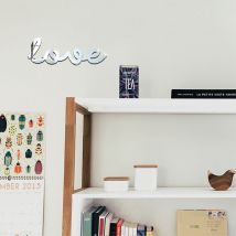 Sticker effet mirroir Love 30 x 10 cm - Autocollants stickers adhésifs effet miroir