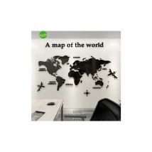 Sticker flat black map crea arreda adesivo murale frasi famose natura geometrie fantasie 47X67 cm