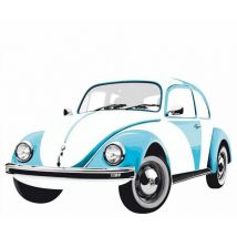 Sticker géant pour décoration murale Coccinelle bleue