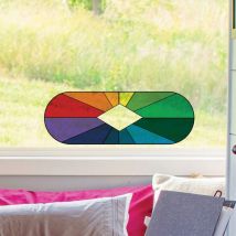 Sticker Autocollant Electrostatique Vitre Fenêtre Arc-en-Ciel Drapeau Paix, 23x67cm - Décoration Murale Intérieure et Extérieure