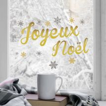 Sticker Citation Noël Joyeux 21x29.7cm pour Vitre Intérieur/Extérieur, Electrostatique.