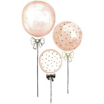 Lilipinso - Sticker ballons roses & pois dorés 50 x 85 cm