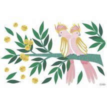 Lilipinso - Sticker duo de cacatoès 64 x 40 cm - multicolore