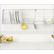 Listel adhésif okoppe, 3 pièces, 5x180 cm, motif éventails gris asiatique, décoratif autocollant.