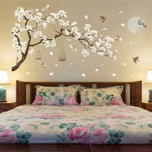 Sticker mural , Stickers Muraux Grand Taille Arbre Stickers Muraux Fleur Home Decor FangYuan Papiers Peints pour Le Salon Chambre Bricolage Vinyle