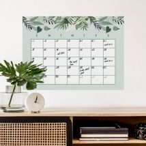 Sticker Mural Calendrier Mensuel Tropical Personnalisable et effaçable à sec