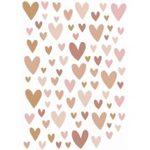 Sticker mural coeurs terracotta, rose et beige Estahome