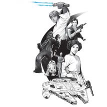 Roommates - Sticker Mural Géant Star Wars Classique avec lettres de l'alphabet pour personnaliser