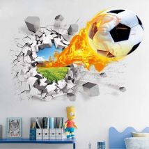 Rapanda - Sticker mural, Stickers Muraux Football,3D Stickers Muraux Enfants Garcon,Autocollant Mural de Football Coloré Chambre Garçon,Sticker Foot