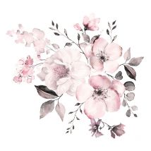 Sticker mural,Fleur Imprimer Sticker Mural Fleurs Murale Romantique Fleurs Sticker Mural Maison Décoration Murale, 1set Sticker mural