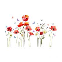 Sticker Muraux Plante Fleurs, Plante Autocollant Décoratifs, Sticker Mural Plante Tropicale Plinthe Autocollant Muraux Mural Stickers Décoration De