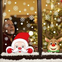 Sticker Noël Sticker fenêtre Noël Décoration de Noël Décoration de Noël Sticker mural Sticker fenêtre Mur de verre Décoration de Noël peinture