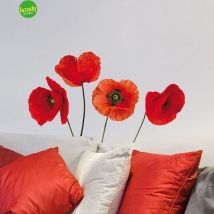 Crearreda - Sticker poppies crea arreda adesivo murale frasi famose natura geometrie fantasie 31x31 cm