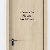 Sticker porte bureau deco chic (I0301).- Noir -