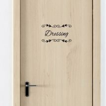 Sticker porte dressing deco chic (I0302).- Noir -