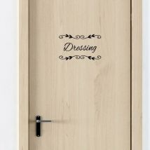 Sticker porte dressing deco chic (I0302).- Blanc -