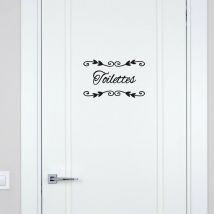 Sticker porte toilettes deco chic (I0296).- Doré -