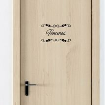 Sticker porte toilettes femmes deco chic (I0305).- Argent -