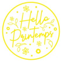 STICKER POUR VITRINE HELLO PRINTEMPS (PRINTEMPS007).- Jaune - 40 x 40 cm