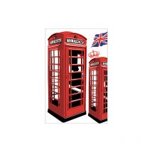Sticker réfrigérateur et lave vaisselle, cabine londres charme historique déco, 75 cm x 49 cm