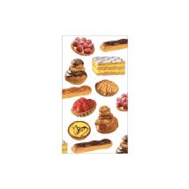 Sticker réfrigérateur et lave vaisselle, douceurs pâtissières gourmandise sucrée art culinaire déco, 180 cm x 100 cm