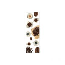 Sticker réfrigérateur et lave vaisselle, grains de café et tasses à café, 180 cm x 59,5 cm